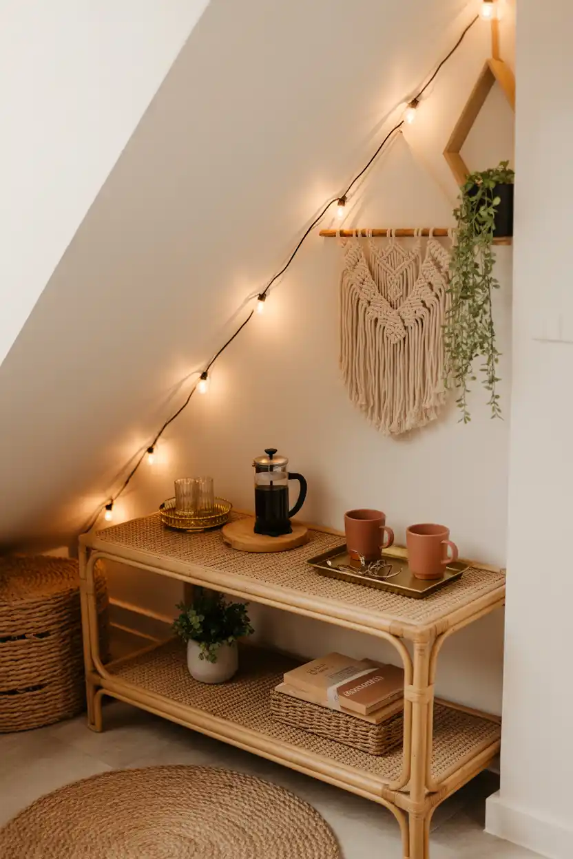 Boho Under-Stairs Coffee Corner