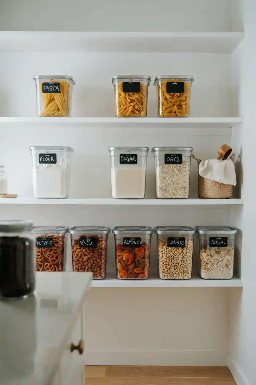 Clear Stackable Bins for Pantry