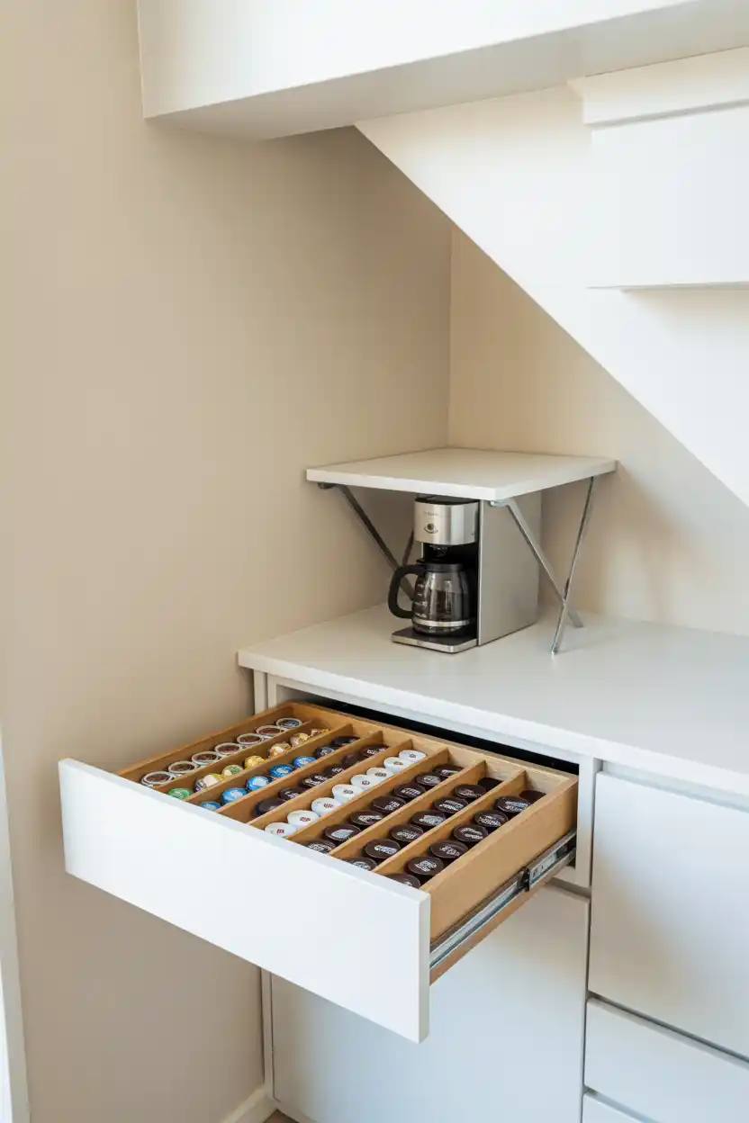 Compact Drawer-Style Under-Stairs Station