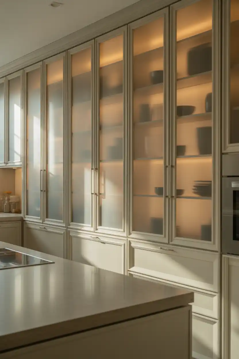 Frosted Glass Closed Cabinets