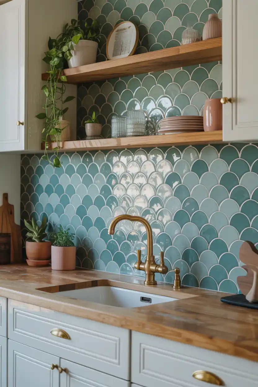 Handmade Ceramic Fish-Scale Tile