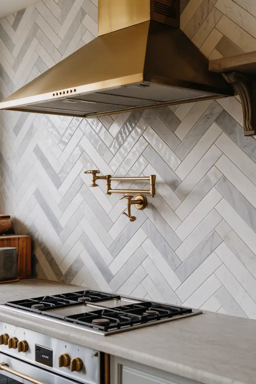 Herringbone Marble Tile