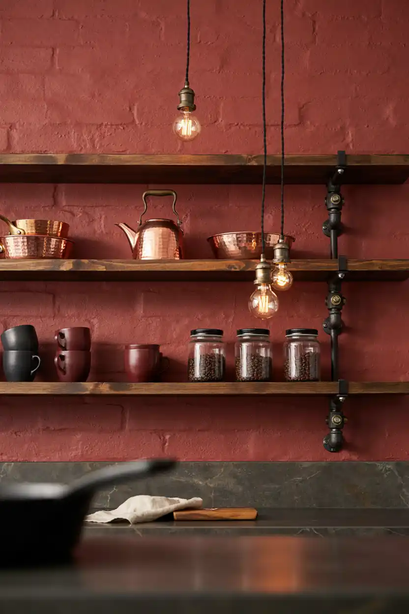 Industrial Pipe Open Shelving