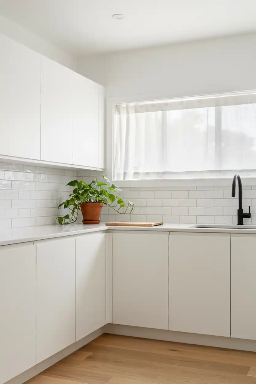 Minimalist White Closed Cabinets
