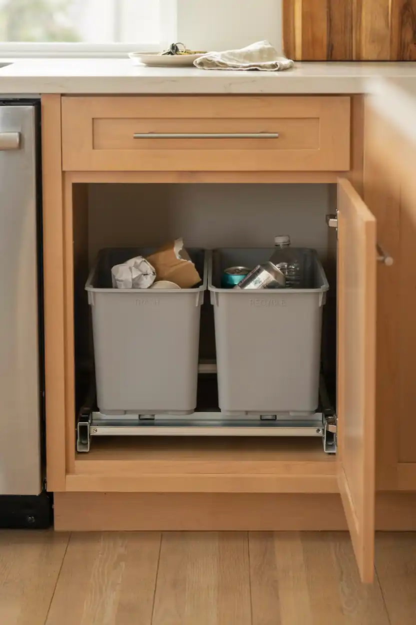 Pull-Out Trash and Recycling Bins