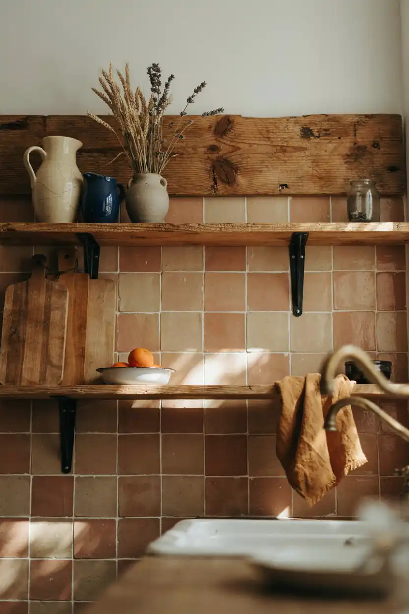 Reclaimed Wood Open Shelving