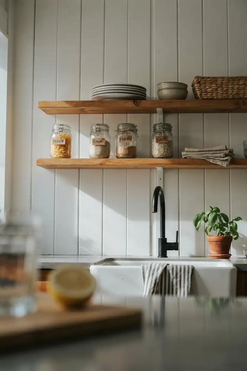 Rustic Farmhouse Open Shelving
