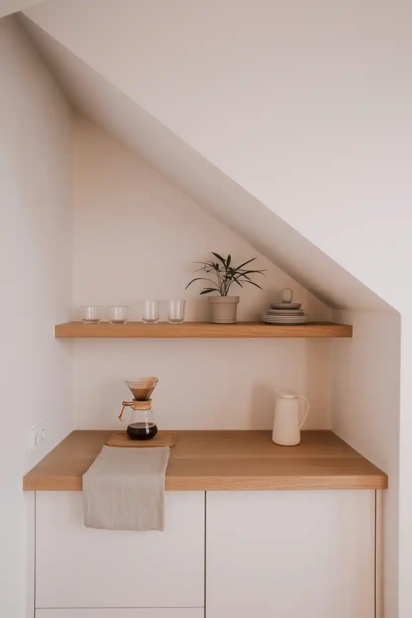 Scandinavian Minimalist Under-Stairs Bar