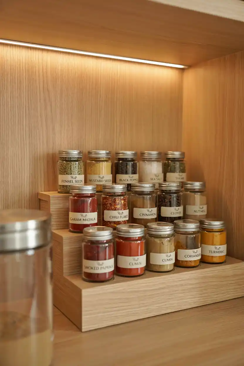 Tiered Shelf Organizers for Spices