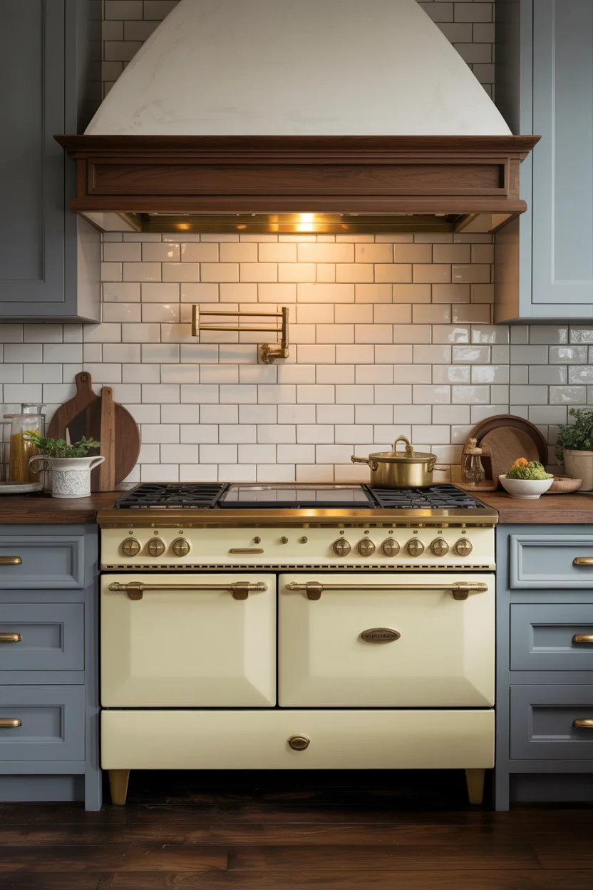 Vintage-Style Range with Statement Hood