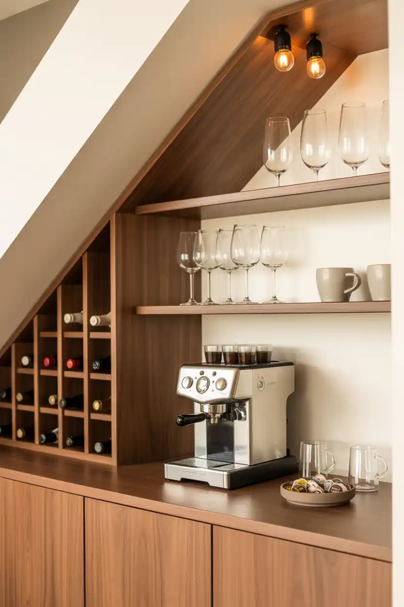 Wine and Coffee Combo Under the Stairs