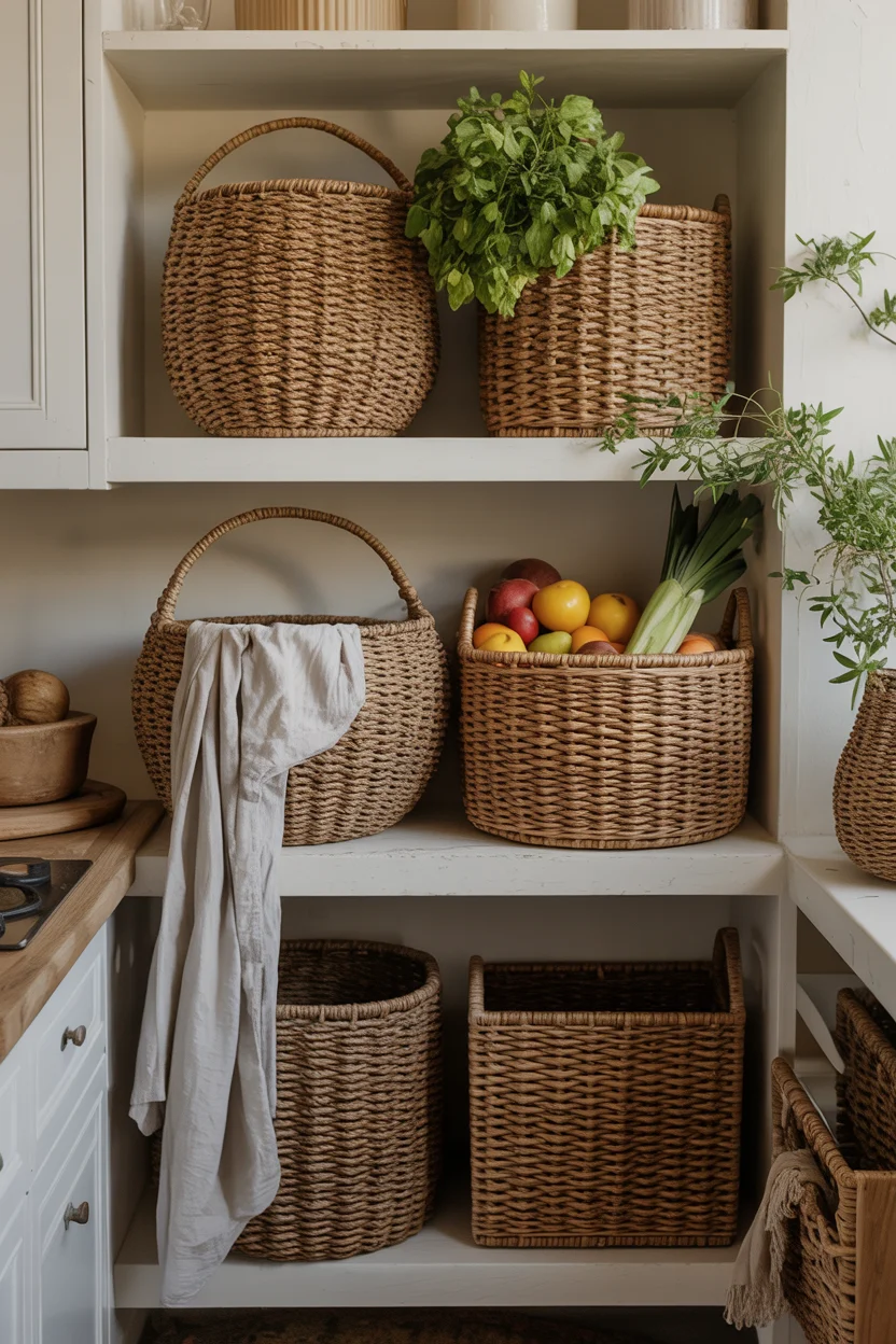 Woven Baskets for Open Storage